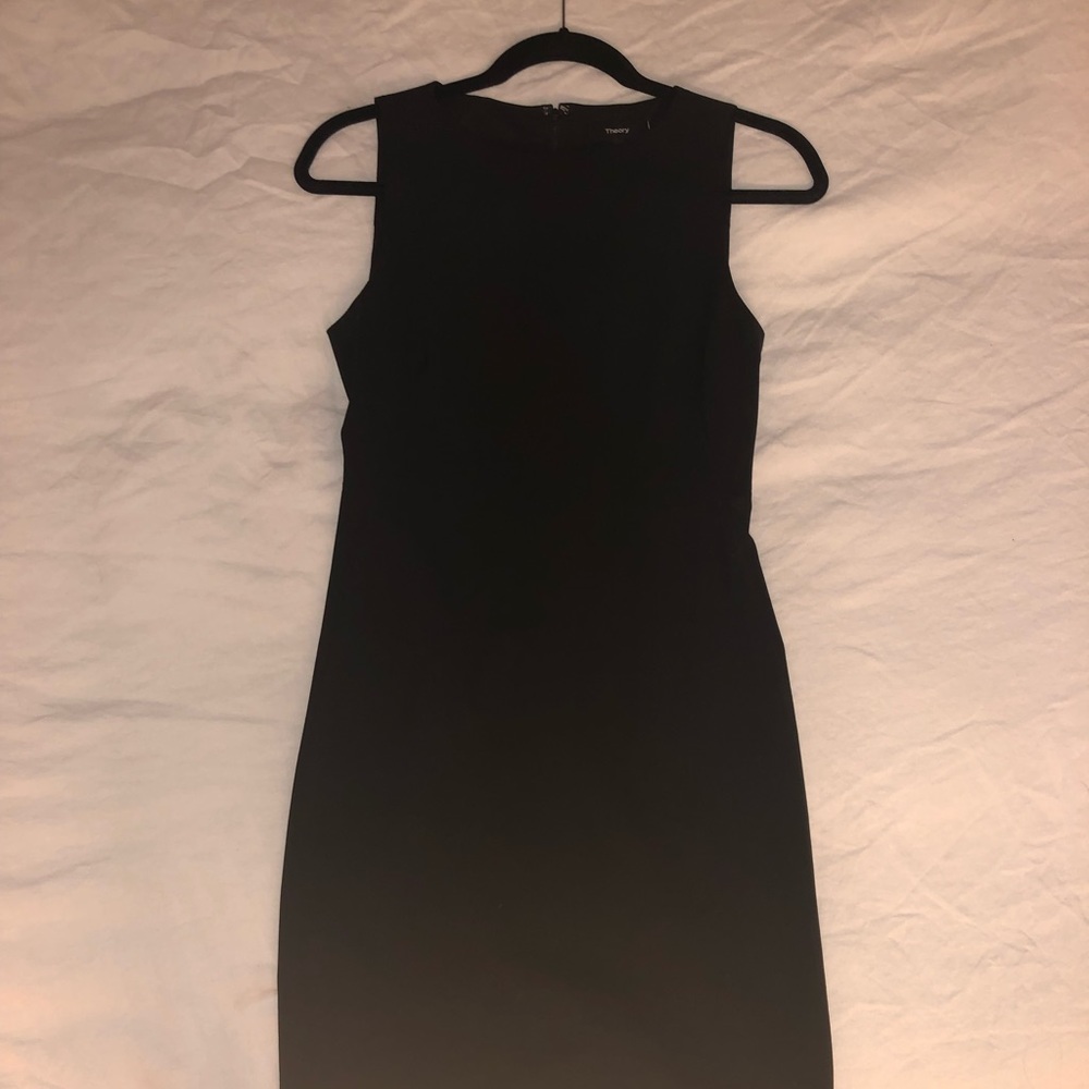 Theory Stretch Wool Black Sheath Dress